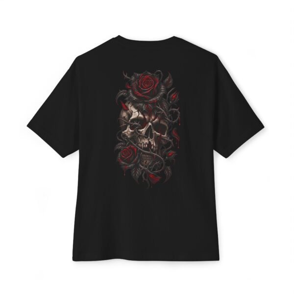 Dead Roses — Oversized Black Skull & Rose Graphic Tee by VX MERCH