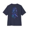 Neon Bladeborn — Oversized Black Cyber Warrior Graphic Tee by VX MERCH