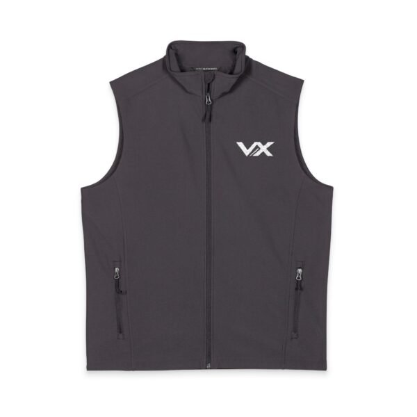 Men's VX Soft Shell Vest — Black Logo Performance Outerwear by VX MERCH