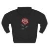 Crimson Bloom Minimal Rose Graphic Fleece Hoodie by VX MERCH