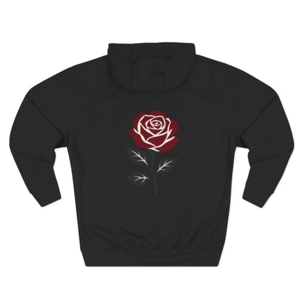 Crimson Bloom Minimal Rose Graphic Fleece Hoodie by VX MERCH