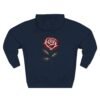 Crimson Bloom Minimal Rose Graphic Fleece Hoodie by VX MERCH