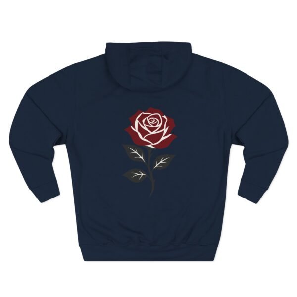 Crimson Bloom Minimal Rose Graphic Fleece Hoodie by VX MERCH