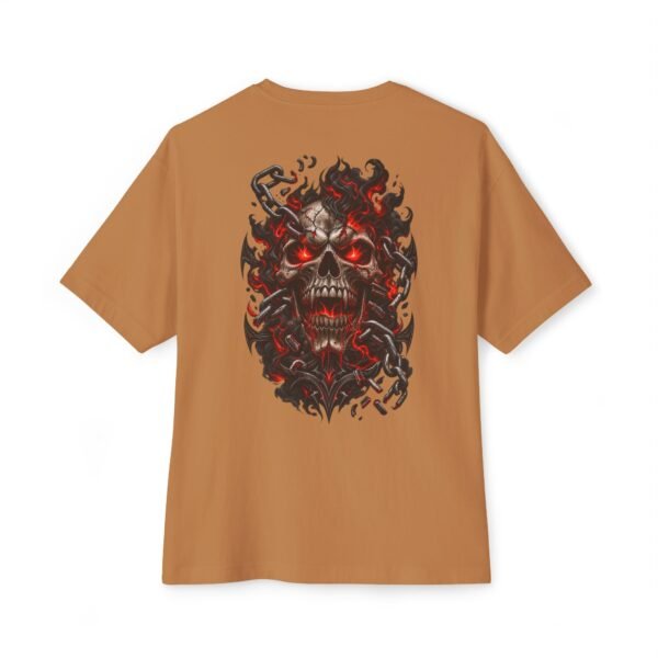 6110469454707648252_2048.jpeg Hellbound Chains — Oversized Black Demon Skull Graphic Tee by VX MERCH