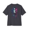 Digital Mirage — Oversized Black Glitch Portrait Graphic Tee by VX MERCH