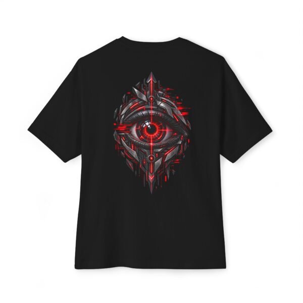 67412327811716180_2048.jpeg Sentinel Eye — Oversized Black Red Cyber Graphic Tee by VX MERCH