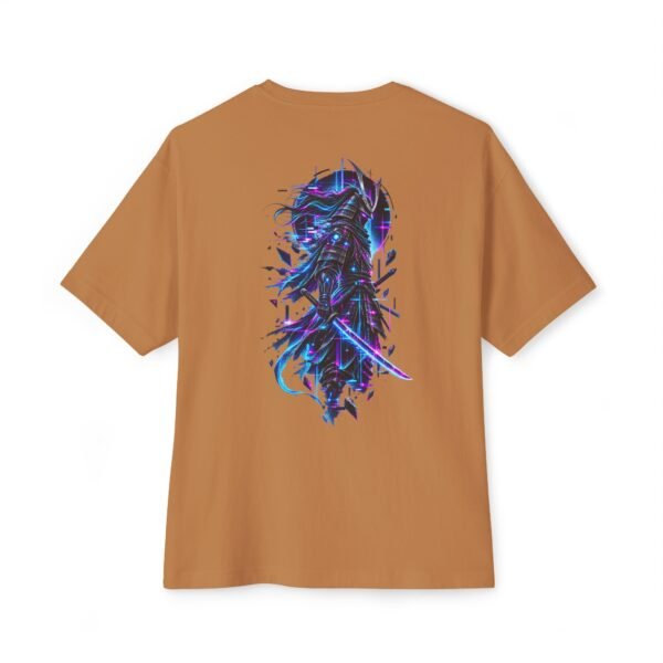 Neon Bladeborn — Oversized Black Cyber Warrior Graphic Tee by VX MERCH