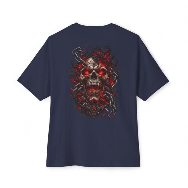 7027759414974127076_2048.jpeg Hellbound Chains — Oversized Black Demon Skull Graphic Tee by VX MERCH