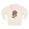 Crimson Bloom Minimal Rose Graphic Fleece Hoodie by VX MERCH
