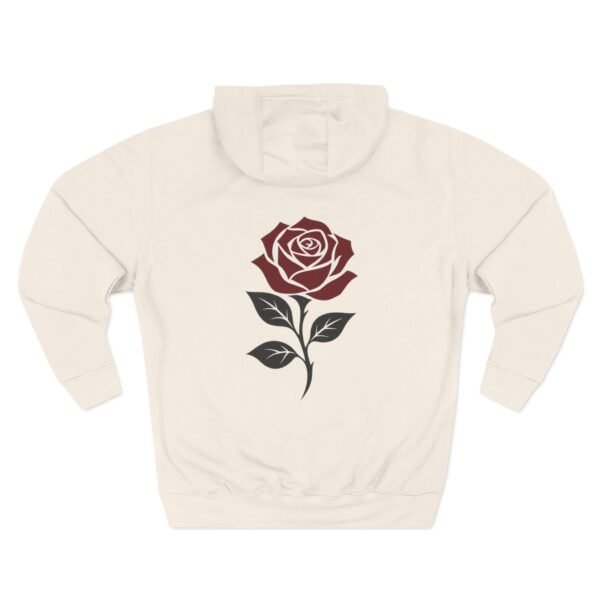 Crimson Bloom Minimal Rose Graphic Fleece Hoodie by VX MERCH