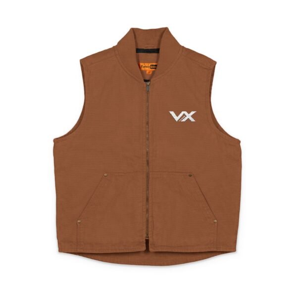 Washed Duck Cloth Work Vest — Embroidered VX Chest Logo by VX MERCH
