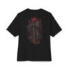 Crimson Warden Boxy Tee — Oversized Black Dark Fantasy Graphic T-Shirt by VX MERCH