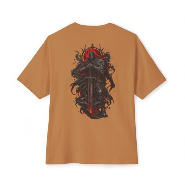 Crimson Warden Boxy Tee — Oversized Black Dark Fantasy Graphic T-Shirt by VX MERCH