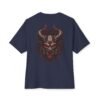 Crimson Oni Boxy Tee — Oversized Black Japanese Demon Graphic T-Shirt by VX MERCH