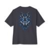 8386813800920826310_2048.jpeg Lunar Wolf — Oversized Black Electric Blue Wolf Graphic Tee by VX MERCH