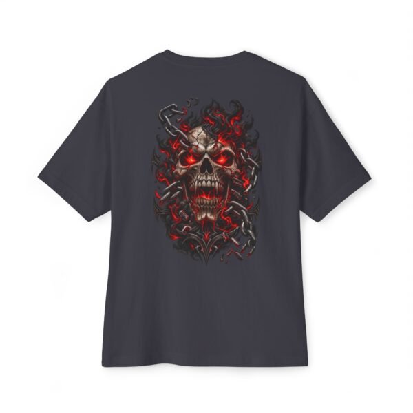 845884860722732059_2048.jpeg Hellbound Chains — Oversized Black Demon Skull Graphic Tee by VX MERCH