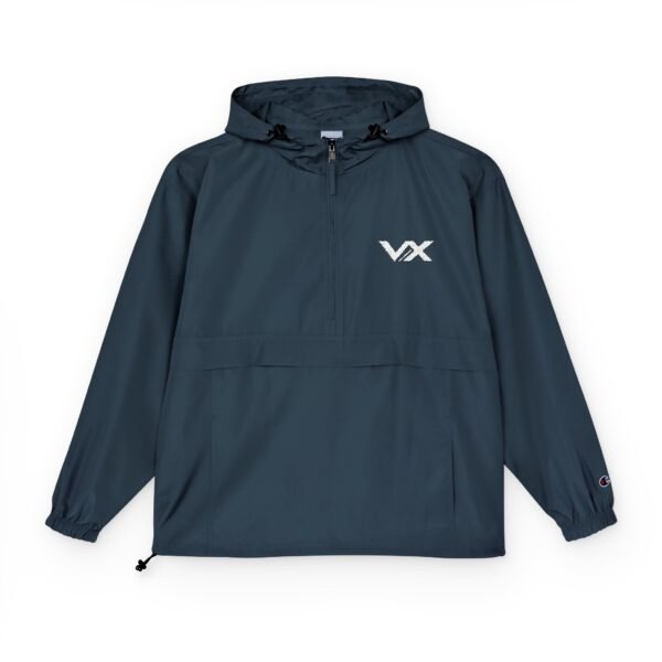 Packable Orange Anorak Jacket – Lightweight Hooded Windbreaker with Subtle VX Logo by VX MERCH