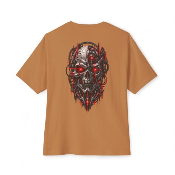 8827007743380036821_2048.jpeg Red Circuit — Oversized Black Cyber Skull Graphic Tee by VX MERCH