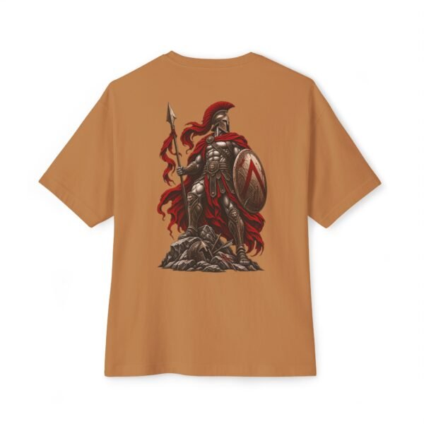 Last Spartan — Oversized Black Ancient Warrior Graphic Tee by VX MERCH