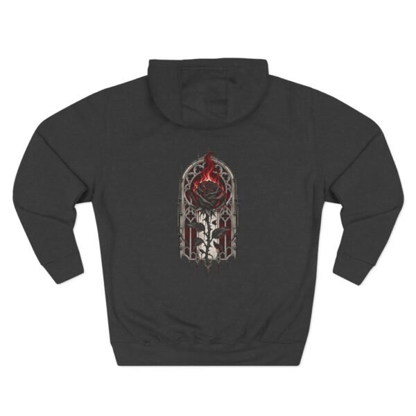 Crimson Sanctuary Gothic Rose Graphic Fleece Hoodie by VX MERCH