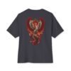 Ash Reborn — Oversized Black Phoenix Graphic Tee by VX MERCH