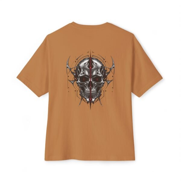 Iron Revenant — Oversized Black Metallic Skull Graphic Tee by VX MERCH