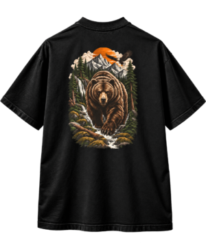 Forest Guardian Boxy Tee – Oversized Bear Nature Graphic T-Shirt by VX MERCH