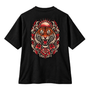 Wild Roar Vintage Boxy Tee – Oversized Tiger Graphic T-Shirt by VX MERCH