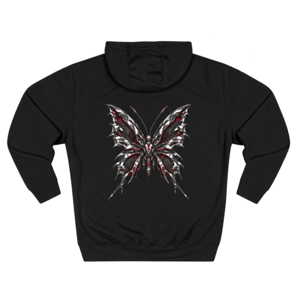 Crimson Metamorphosis Gothic Butterfly Graphic Fleece Hoodie by VX MERCH