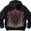 Chained Portal Gothic Gate Graphic Fleece Hoodie by VX MERCH