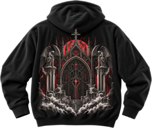 ChatGPT Image 26 sept. 2026, 09_15_35 Chained Portal Gothic Gate Graphic Fleece Hoodie by VX MERCH