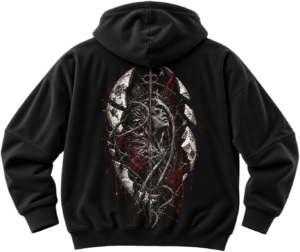 Eclipse Within Dark Moon Graphic Fleece Hoodie by VX MERCH