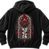 Crimson Sanctuary Gothic Rose Graphic Fleece Hoodie by VX MERCH