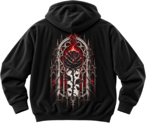 ChatGPT Image 26 sept. 2026, 09_24_56 Crimson Sanctuary Gothic Rose Graphic Fleece Hoodie by VX MERCH