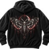 ChatGPT Image 26 sept. 2026, 09_34_34 Blood Moon Death Moth Graphic Fleece Hoodie by VX MERCH