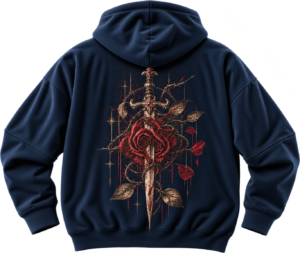 ChatGPT Image 26 sept. 2026, 09_40_42 Crimson Oath Sword & Roses Graphic Fleece Hoodie by VX MERCH