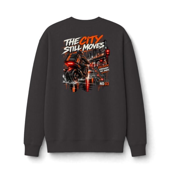 13976397623039851213_2048.jpeg The City Still Moves Urban Night Graphic Sweatshirt