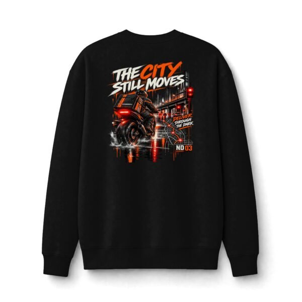 14103722789378547039_2048.jpeg The City Still Moves Urban Night Graphic Sweatshirt