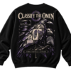 20261001110020-1f1bd874-b664-68a0-b681-fed9d087eff6.png Black VX MERCH sweatshirt featuring a gothic raven graphic with purple accents, eye, skull, and text reading Classify The Omen and Some Signals Linger.