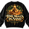 20261007172850-1f1c2748-f7d1-68a6-906e-7e41c1adc404.png Time Moves in Sand oversized graphic sweatshirt with golden desert dunes, rocky landscape, glowing sun and vintage nature-inspired back print